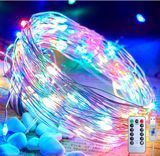 Світлодіодна гірлянда Роса 10 м, 100 LED, різнокольорова, USB + пульт