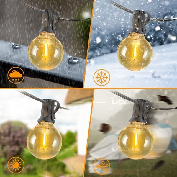 Гірлянда G40 30 LED, кабель 9 м + захист IP44 &mdash; ідеально для зовнішнього освітлення балкона чи альтанки