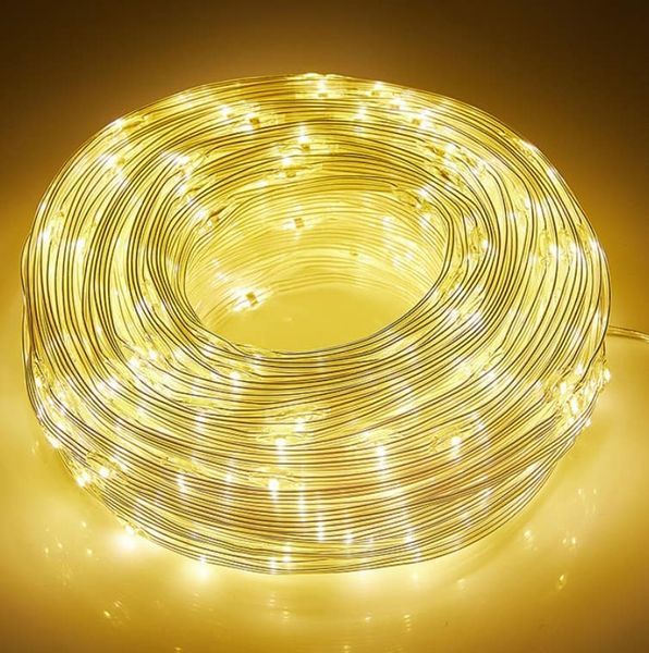 Гирлянда Роса на прозрачном проводе 50метров 400LED  цвет Теплый Белый  23545586 фото