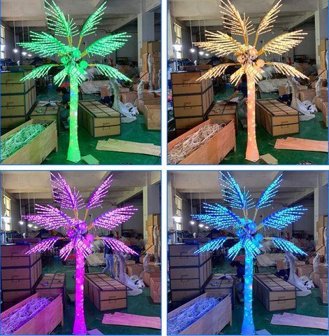 Уличная Светодиодная Пальма цвета RGB с кокосами габариты 2.5*2.0 метров LJ-C012RGB 2.5m M.L. фото