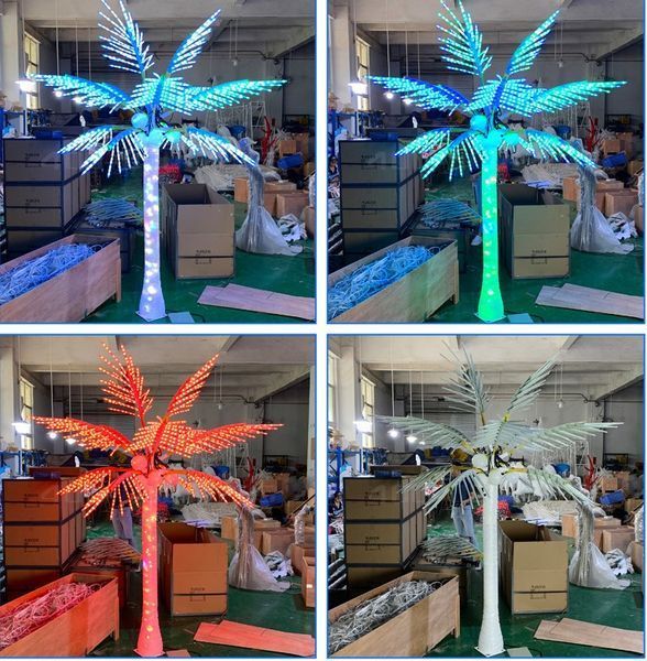 Вуличне Світлодіодне Дерево Пальма колір RGB з кокосами. габарити 2.5 * 2.0 метрів LJ-C012RGB 2.5m M.L. фото