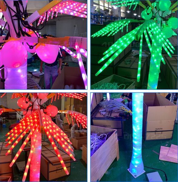 Вуличне Світлодіодне Дерево Пальма колір RGB з кокосами. габарити 2.5 * 2.0 метрів LJ-C012RGB 2.5m M.L. фото