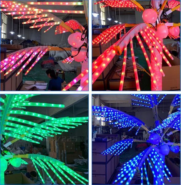 Вуличне Світлодіодне Дерево Пальма колір RGB з кокосами. габарити 2.5 * 2.0 метрів LJ-C012RGB 2.5m M.L. фото