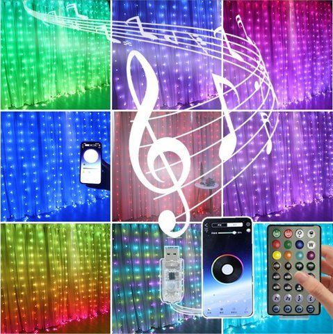 Гірлянда Штора 300LED 3х3 м, + пульт ДУ Bluetooth USB
