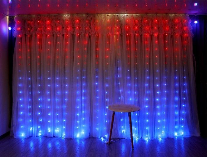 RGBW Гирлянда Штора 300LED + пульт ДУ Bluetooth 3х3 м, USB 46846528 фото