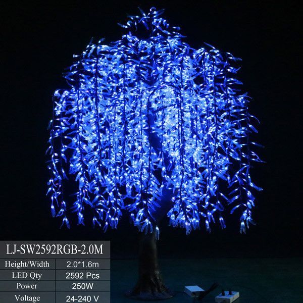Уличное Светодиодное Дерево Ива ( Листья прозрачные ) LJ-SW2592RGB-2.0m M.L. фото