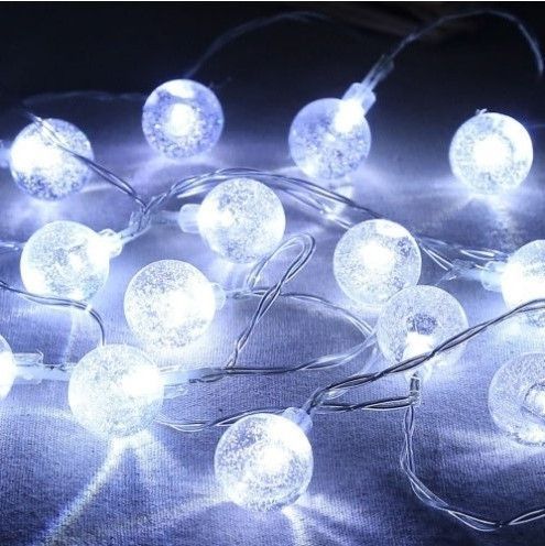 Хрустальные шарики 10м. 100led цвет.  Белый 12155468785 фото