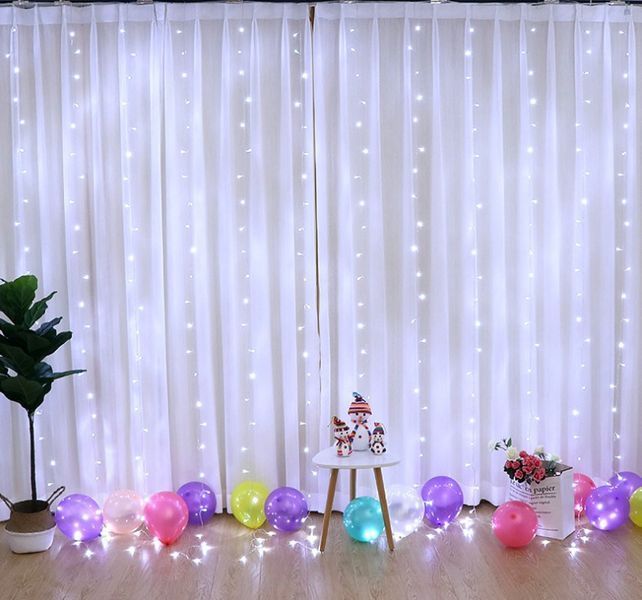Гірлянда Штора 300LED. 3х3м,+ пульт ДУ та гачки для монтажу. USB колір. Холодний Білий 1468742368 фото