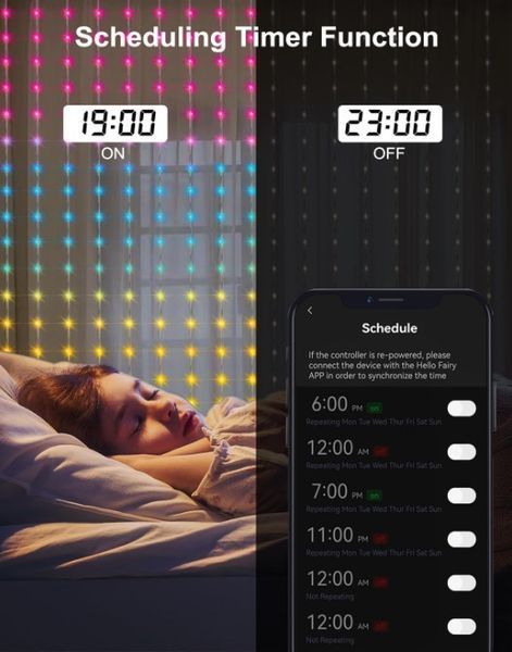 Смарт RGBW Гирлянда Штора 2*2м. и 3*3м. 400LED, USB 521656 фото