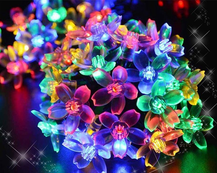 Садовая гирлянда Сакура на солнечной батарее 4.5+2 метров 30led. Мультиколор 1054819833 фото
