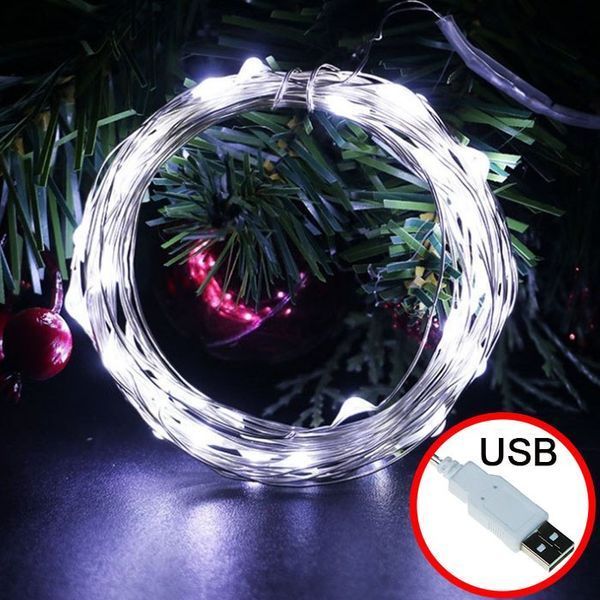 Світлодіодна гірлянда Роса USB 10м. 100 LED + пульт ДК колір Холодний Білий 2031169902 фото