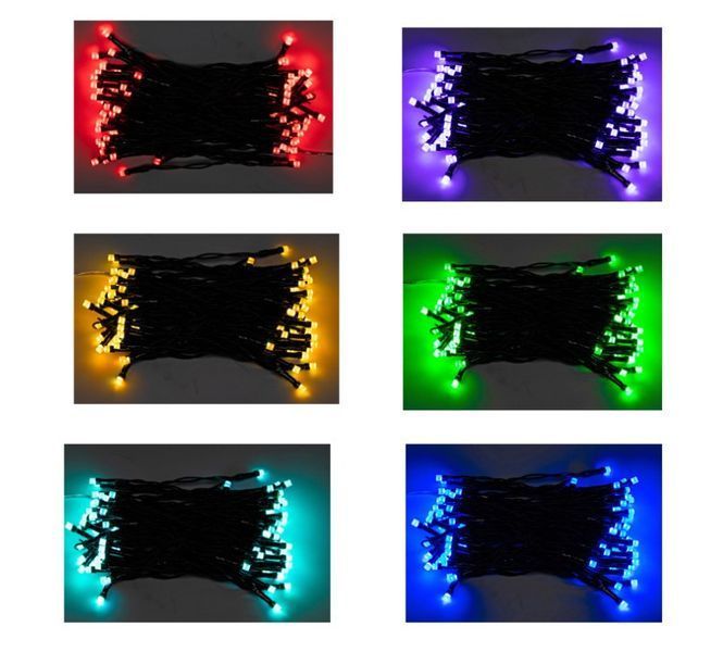 Светодиодная гирлянда RGB + пульт ДУ 5 метров 100led 220v 61818466 фото