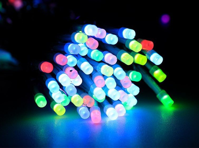 Светодиодная гирлянда RGB + пульт ДУ 5 метров 100led 220v 61818466 фото