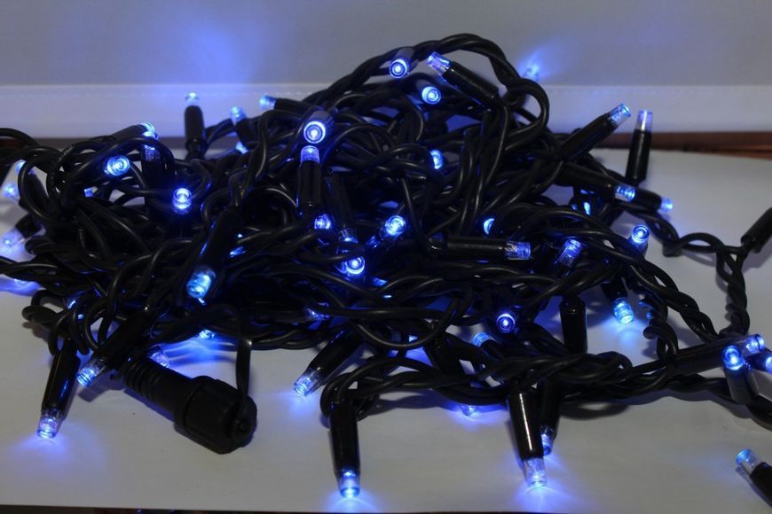 Вулична новорічна гірлянда довжина 10 м. 100LED колір Синій 1081601606 фото