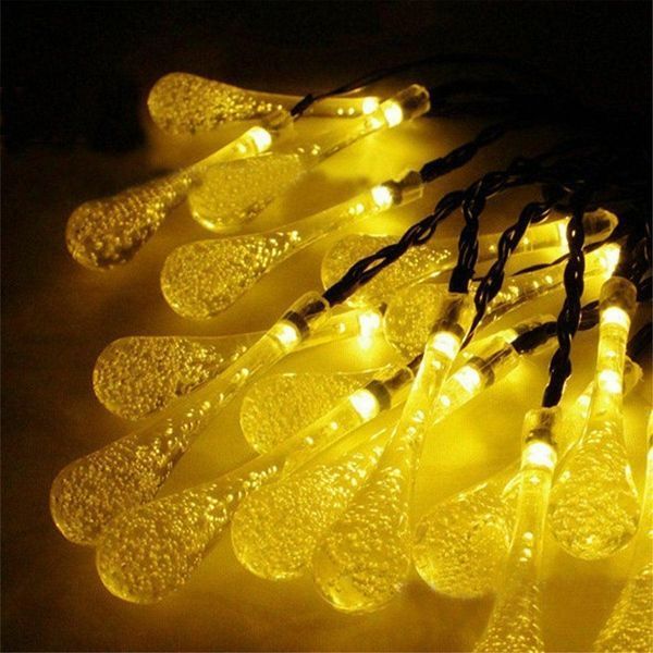Садовая гирлянда на солнечной батарее Хрустальные Капли 30LED Мульти 1395840376 фото