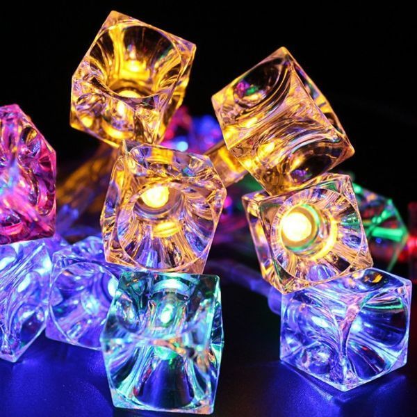 Светодиодная гирлянда Ледяной Кубик на ьатарейках Мультиколор 3 метра 20 LED 1492833272 фото