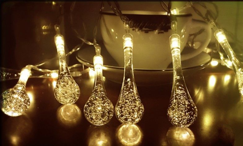 Светодиодная гирлянда Хрустальная Капля цвет Теплый Белый 10 метров 100 LED 2561868562 фото