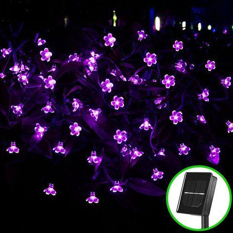 Гірлянда Сакура 10 м 100 LED рожева на сонячній батареї
