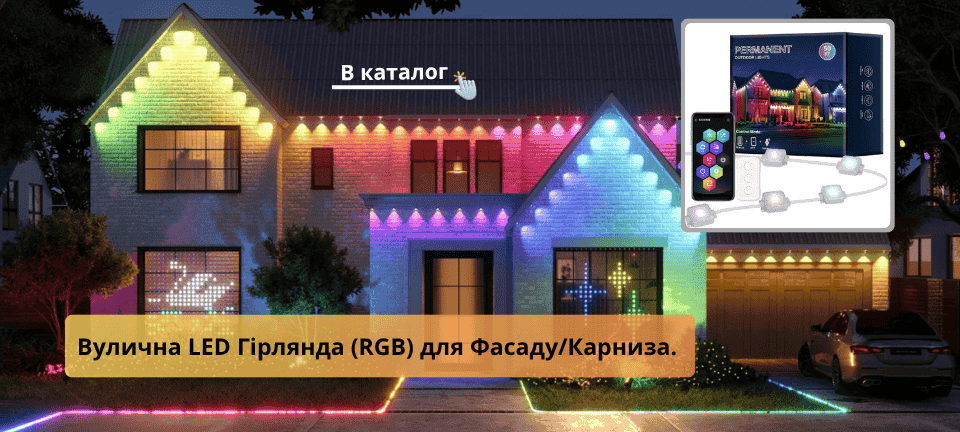 Интеллектуальные карнизные светильники RGB 15 м и 30 м для дома и сада