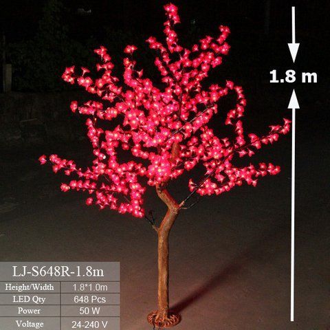 Уличное Светодиодное Дерево 1.8*1.0 метров Цветок Красный LJ-S648R-1.8m M.L. фото