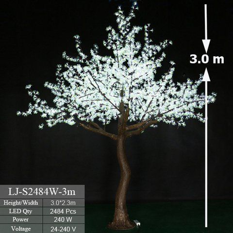 Уличное Светодиодное Дерево 3.0 *2.3 метров Цветок Белый LJ-S2484W-3m M.L. фото