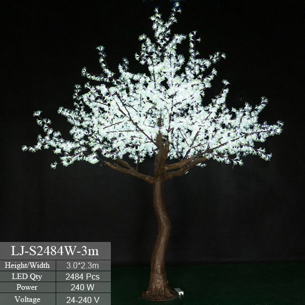 Уличное Светодиодное Дерево 3.0 *2.3 метров Цветок Белый LJ-S2484W-3m M.L. фото