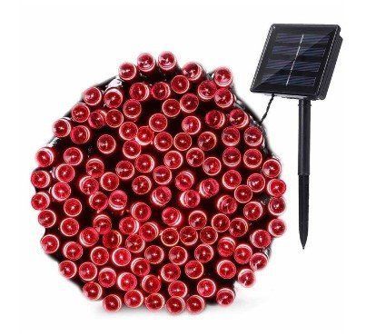 Гирлянда на солнечной батарее 100 LED цвет свечения Красный 1761955796 фото