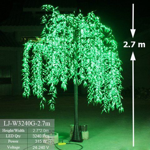 Уличное Светодиодное Дерево Ива ( Листья Зеленые ) LJ-W3240G-2.7m M.L. фото
