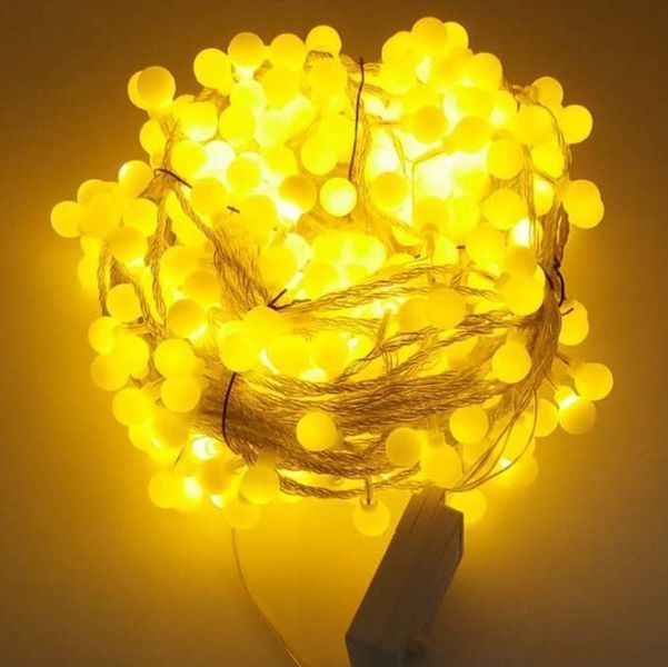 Гирлянда Матовые Шарики 10м. 100led. цвет Теплый белый 1254661646 фото