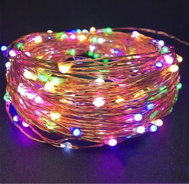 Вулична гірлянда Роса на сонячній батареї 10м. 100led Колір світла Мультиколор 2225485487 фото