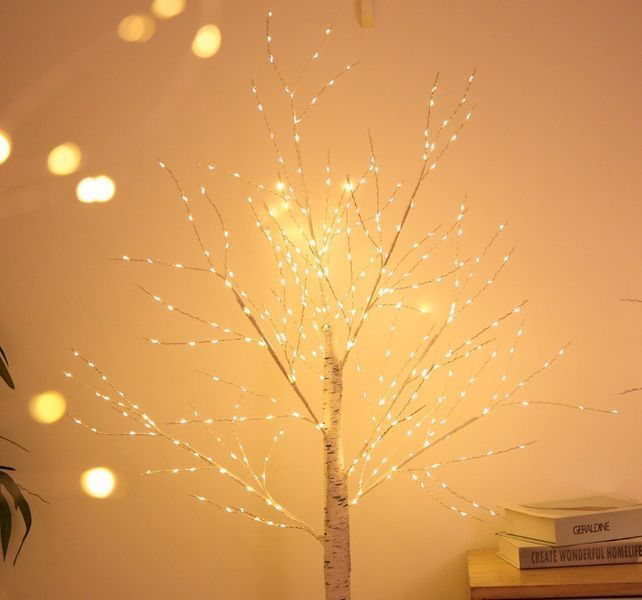 Дерево-гирлянда Береза. цвет свечения Теплый Белый. Высота 60см. 55 LED USB подключение 1515432585 фото