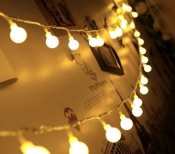 Гирлянда Матовые Шарики 10м. 100led. цвет Теплый белый 1254661646 фото