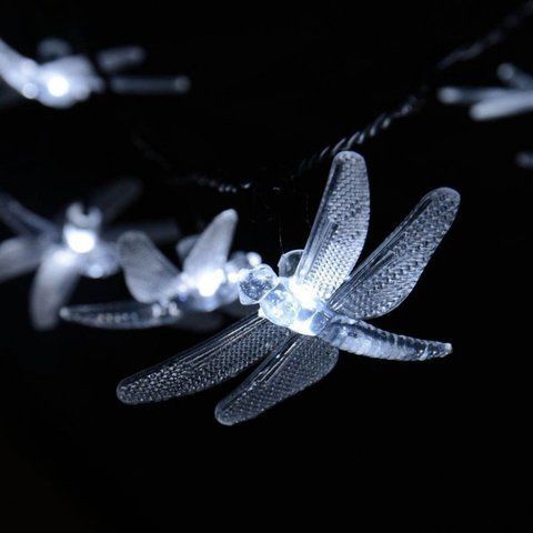 Светодиодная гирлянда Стрекоза на солнечной батарее 4.5+2 метров 30led. Белый 1054819828 фото