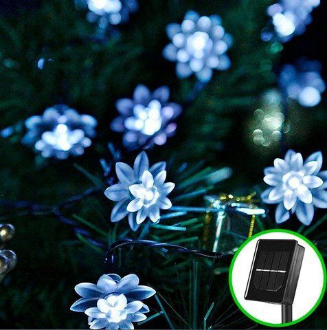 Гирлянда на солнечной батарее Лотос 4.5 метров 30led. Белый 1886603563 фото