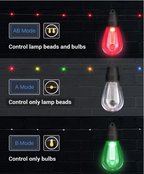 15 лампочок S14/ 220в.Bluetooth+ пульт ДК