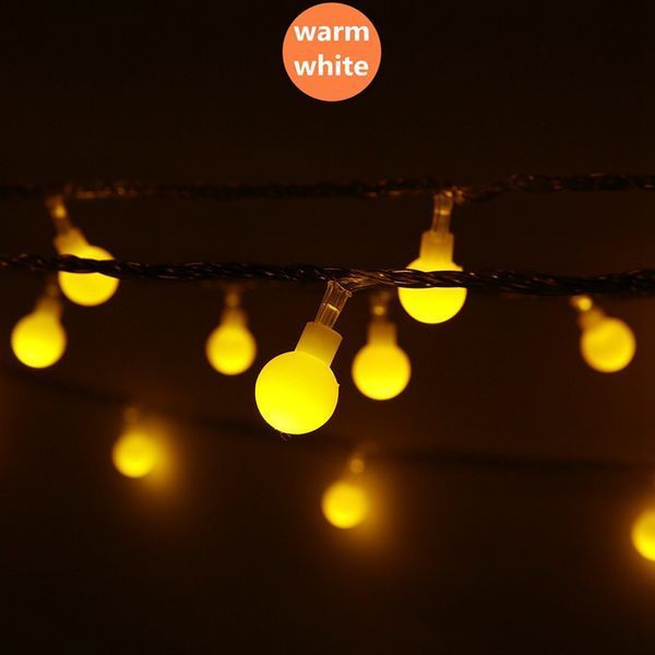 Светодиодная гирлянда на солнечной батарее Шарики 4.5 метров 30led (Теплый Белый ) 1054819848 фото
