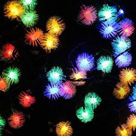 Светодиодная гирлянда на солнечной батарее Снежинка 5 метров 50led. Мультицвет. 1054819850 фото