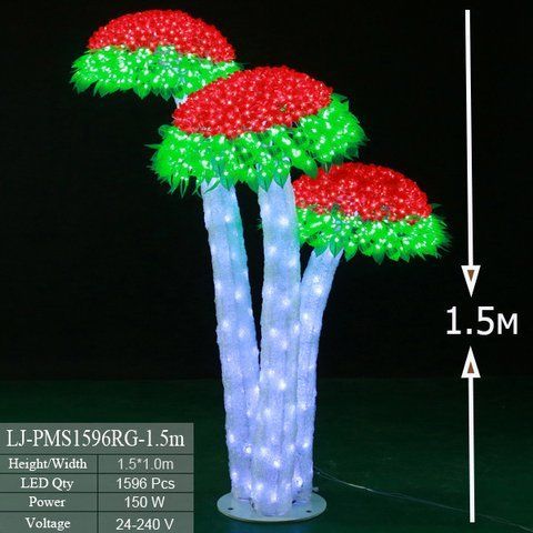 Уличное Светодиодное Дерево Сказочные Цветки габариты 1.5*1.0 метров LJ-PMS1596RG-1.5m M.L. фото