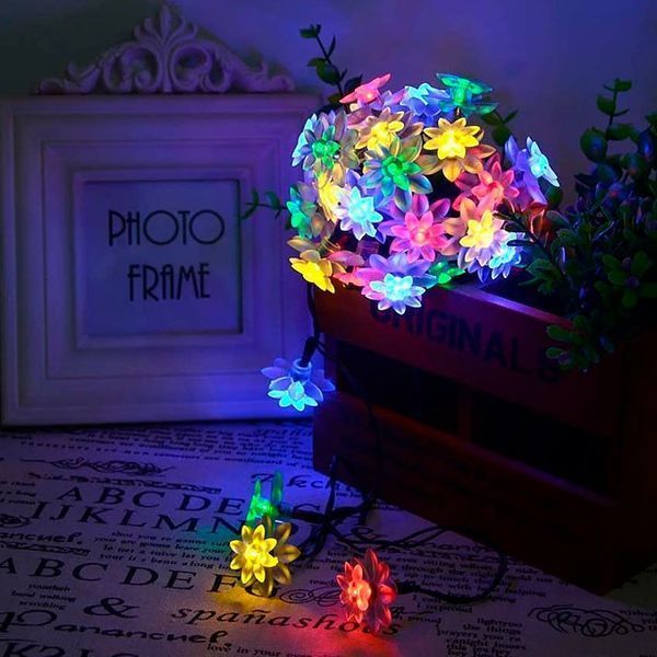 Садовая гирлянда Лотос на солнечной батарее 30LED 4.5м  Мультиколор 1886603663 фото